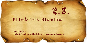 Mlinárik Blandina névjegykártya